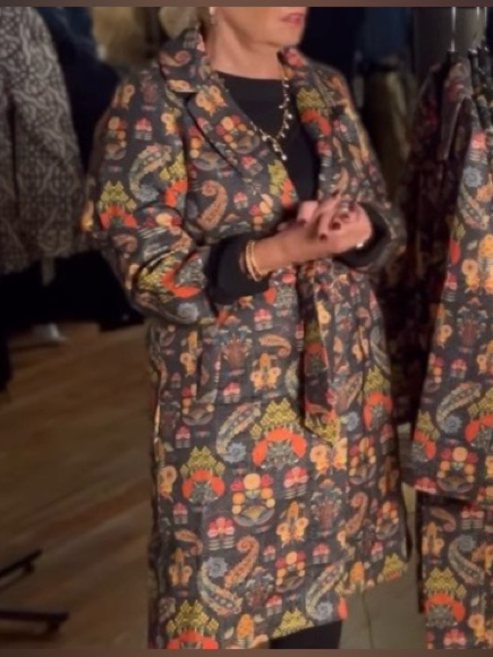 Emily Lovelock Floral Belted Trench Coat